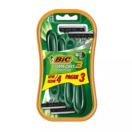 Aparelho De Barbear Comfort 3 Advance Sensitive BIC Pague 3 Leve 4