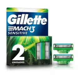 Carga Aparelho de Barbear Gillette Mach3 Sensitive - 2 Unidades