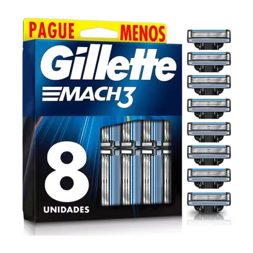 Carga Aparelho de Barbear Gillette Mach3 - Leve 8 Pague 6