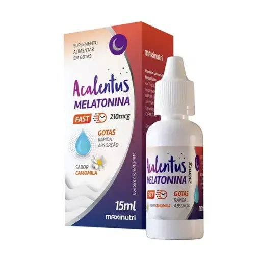 Acalentus Melatonina 210mcg Maxinutri Sabor Camomila Gotas 15ml